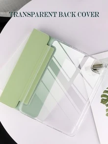 亚克力高透耐压后盖，带笔槽，抹茶色超细纤维内衬，磁吸式、休眠式两种支架模式，兼容iPad及6/9.7/10.2/10.5/10.9/10th/11/12.9英寸苹果机型平板电脑。 - 綠色 - 查看 3