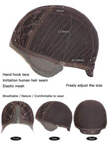 13X4X1 T型蕾絲長直型合成假髮 - 紫紅色 - 查看 10