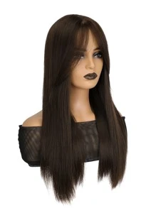 13X4X1 T型蕾絲長直型合成假髮 - 紫紅色 - 查看 3