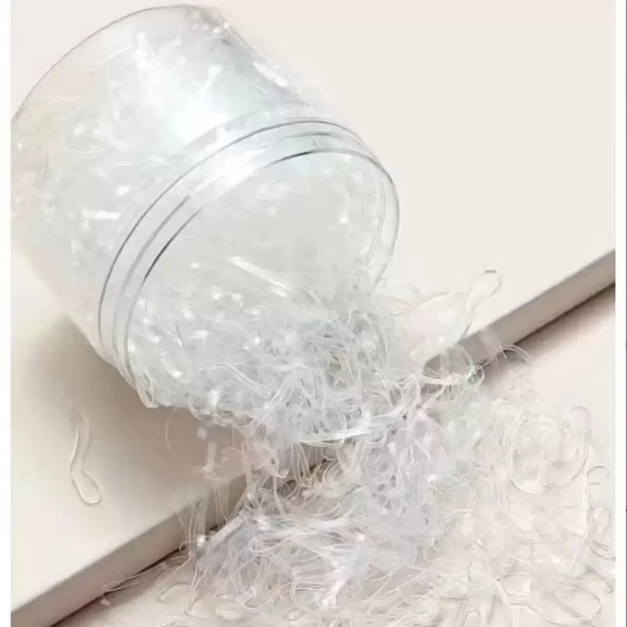 1pc/Bag Transparent Simple Style Rubber Bands For Women, Suitable For Daily Use Hair Ties Ponytail Holders Hair Elastics Hair Rubber Bands Scrunchies Hair Rope Elastic Hair Tie, Hair Bobbles Hair Accessories