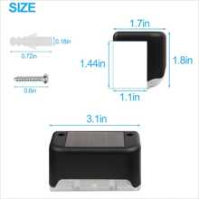 Solar Deck Lights Outdoor Waterproof LED Steps Lamps for Stairs Fence - màu đen - Xem 3