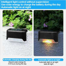 Solar Deck Lights Outdoor Waterproof LED Steps Lamps for Stairs Fence - màu đen - Xem 4