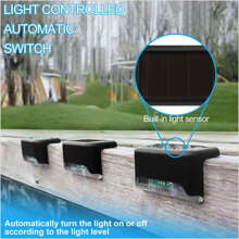Solar Deck Lights Outdoor Waterproof LED Steps Lamps for Stairs Fence - màu đen - Xem 6
