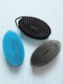 1 Bàn chải tắm toàn thân bằng silicon mềm 2 trong 1 - Màu xanh lam - Xem 2