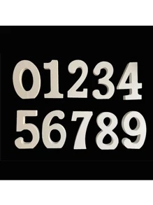 4英寸白色木頭數字適用於墻面裝飾工藝復活節,可打印站立的數字木頭標誌板適用於裝飾用品家庭派對DIY藝術繪畫 - 白色 - 查看 3