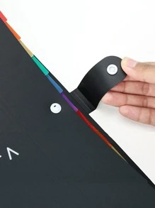 Carpeta compartimentos A4 negro acordeón , con A sonriente de gran capacidad , adecuado para almacenar alumno documentos , oficina documentos , , , medicina disco archivos , - Negro - Ver 2