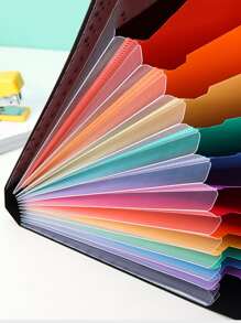 Carpeta compartimentos A4 negro acordeón , con A sonriente de gran capacidad , adecuado para almacenar alumno documentos , oficina documentos , , , medicina disco archivos , - Negro - Ver 6