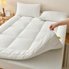 Mattress Topper Microfiber Mattress Pad Cover Quilted Mattress Cover 8-20'' Deep Fitted elastic strap Mattress Protector Down Alternative Filling Noiseless & Breathable Pillow Top White - White - View 7