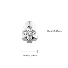 Single Iced Out Cz Hip Hop Teeth Grillz For Men And Women, Dental Jewelry - Silver - View 2