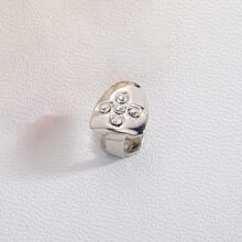 Single Iced Out Cz Hip Hop Teeth Grillz For Men And Women, Dental Jewelry - Silver - View 5