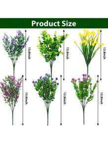 6 Fleurs Artificielles Pour Extérieur 6 Style Décoration UV Résistant Fausses Fleurs Verdure Plante Fausses Fleurs Pour Décoration Extérieur Plante Suspendu Pot De Fleur Domicile Jardin Décor - Multicolore - Voir 2