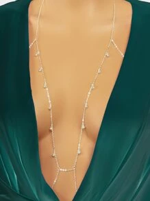 1入組銀色合金球鏈條身體鏈 - 銀色 - 查看 2