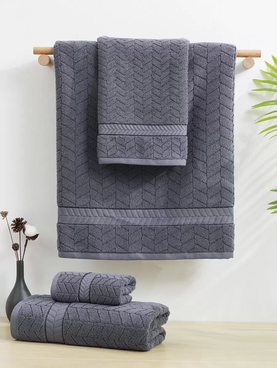 QIBHI 1/2/9条装纯色提花浴巾，轻薄吸水，方便用于浴室、旅行、居家使用，也适合开学季、美容院、家庭浴室等场所，是美容院、酒店、运动场所的理想之选，也是居家必备的毛巾和护肤浴巾。 - 深灰色 - 查看 1