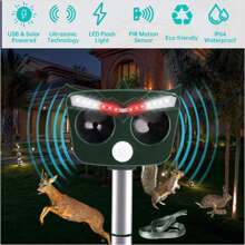 Animal Repeller Ultrasonic Solar Power Bird Skunk Deer Raccoon RepellENTt - màu xanh lá - Xem 2