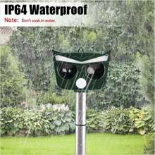 Animal Repeller Ultrasonic Solar Power Bird Skunk Deer Raccoon RepellENTt - màu xanh lá - Xem 4