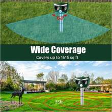 Animal Repeller Ultrasonic Solar Power Bird Skunk Deer Raccoon RepellENTt - màu xanh lá - Xem 6