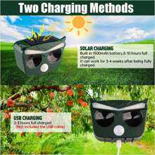 Animal Repeller Ultrasonic Solar Power Bird Skunk Deer Raccoon RepellENTt - màu xanh lá - Xem 7