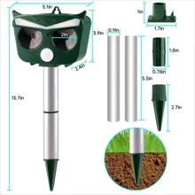 Animal Repeller Ultrasonic Solar Power Bird Skunk Deer Raccoon RepellENTt - màu xanh lá - Xem 8
