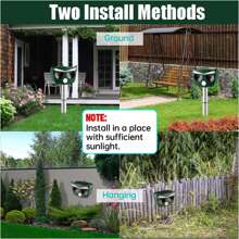 Animal Repeller Ultrasonic Solar Power Bird Skunk Deer Raccoon RepellENTt - màu xanh lá - Xem 9