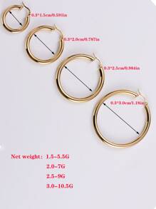 4 pares de Pendientes aros de acero inoxidable chapado en oro de 18K pulidos, de estilo moderno, versátil y elegante, 8 piezas de pendientes para fiesta