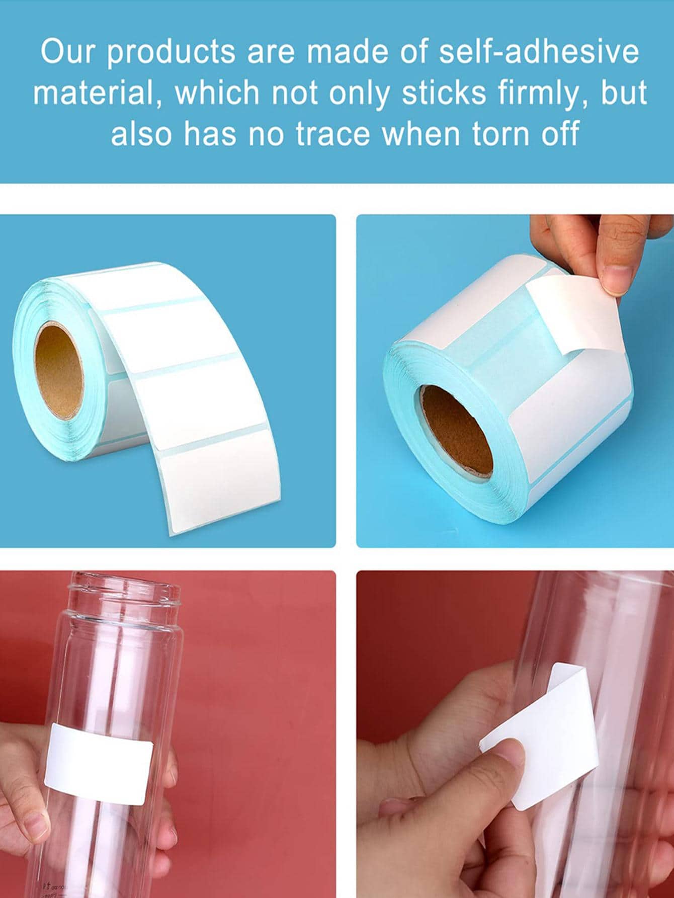 1Roll 70x40mm 500PCS/Roll Direct Thermal Removable Blank Labels