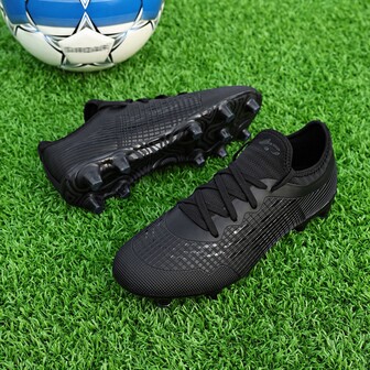 TOLLN 1雙女性短指甲足球鞋帶條紋圖案&前綁帶跑步鞋