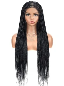 1入組黑色巨型辮子合成頭髮24英寸頭髮編織接髮辮子盒辮子頭髮合成頭髮辮子（超過四十種顏色），漸變長合成頭髮辮子，編織天然接發，女式高溫合成纖維扭曲鉤針辮子，合成接發100克 - 黑色 - 查看 4