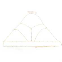 時尚串珠身體鏈帶水鑽吊墜適合女士,時髦流行身體鏈 - 金色 - 查看 3