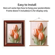 1入組粉色的北歐風自然風格鬱金香壁畫 - 粉色 - 查看 5