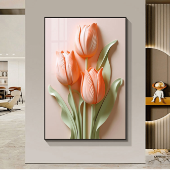 1PC Pink Nordic Natural Style Tulip Wall Painting