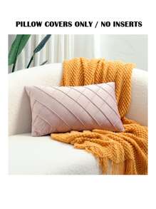 1pc Pink Cushion Cover Without Filler, Daily Chemical Fiber Press Crease Decorative Throw Pillow Case For Home