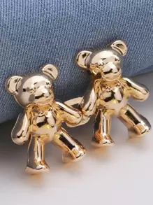 1對金色小熊腰夾，無需釘子即可收緊牛仔褲它是一種可拆卸腰部收緊工具，可以用來調節腰部尺寸