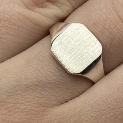 Anel Masculino Sólido Quadrado De Pura Prata 925 - Exclusivo