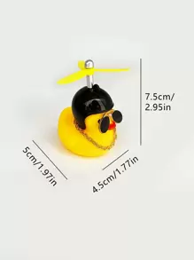 1 buc. Ornament creativ pentru mașină din plastic, cu design de rață galbenă