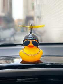1 buc. Ornament creativ pentru mașină din plastic, cu design de rață galbenă