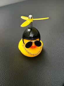 1 buc. Ornament creativ pentru mașină din plastic, cu design de rață galbenă
