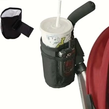 1入組折疊式嬰兒車杯子套自行車水壺飲料架防水瓶收納懸掛包 - 黑色 - 查看 1