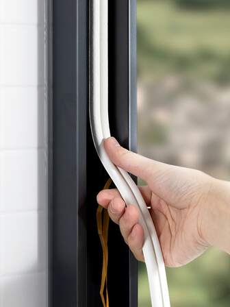 1 Roll 5m Self-adhesive Door & Window Weather Stripping Tape, Can Be Separated Into 2 Strips, Multifunctional, Soundproof, Windproof
