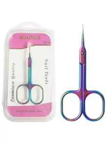 color de acero inoxidable Manicura ruso tijeras - Rojo - Ver 1