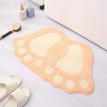 Cute Foot Shaped Bathroom Mat, Soft And Thick Absorbent Non-slip Bath Rug, Machine Washable, Fits In Front Of Bathtub Or Shower Door, 1pc - Yellow - View 2