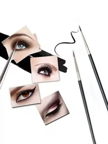 1pc Fine Eye Liner Brush & Eyebrow Makeup Brush, Eyebrow Brush, Eyeshadow Brush, Brush - Black - View 2