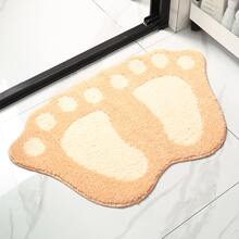 Cute Foot Shaped Bathroom Mat, Soft And Thick Absorbent Non-slip Bath Rug, Machine Washable, Fits In Front Of Bathtub Or Shower Door, 1pc - Yellow - View 3