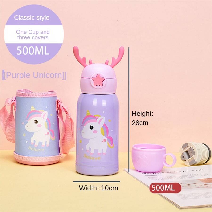 卡通316不銹鋼智能溫度控制孩子們水瓶帶隔熱功能