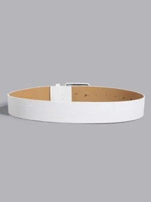 1 Miếng Của phụ nữ Rộng 3.8CM Vải Mẫu Nút dây nịt PU - trắng - Xem 3