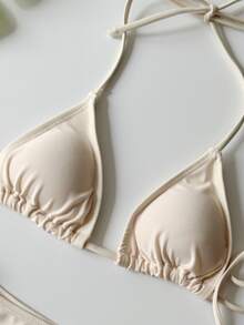 2023 New Female Knitted Four-Piece Bikini Set Summer - Apricot - View 9