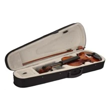 New 4/4 Acoustic Violin Case Bow Rosin Natural - màu nâu - Xem 3