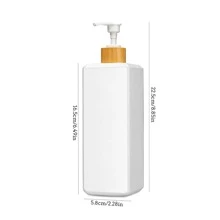 3个/套 500毫升方形塑料分装瓶，适用于洗发水、护发素、沐浴露、润肤露，家居浴室装饰，秋季，返校季 - 白色 - 查看 5