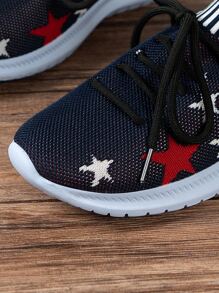 Summer New Style Elastic Sock Shoes, High Tops, Flat, Mesh, Sports & Leisure Women's Shoes, Knitting, All-match, Fashionable Embroidery, Breathable, Travel, Lightweight, Running, Students Shoes, Outdoor, Variety Of Styles - Blue - View 5