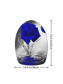 1 件涤纶玫瑰图案防水隔热家用浴室浴帘或 1.3 厘米厚防滑浴室垫家居浴室装饰浴室地毯地毯户外地毯门垫夏季 - 藍色 - 查看 8