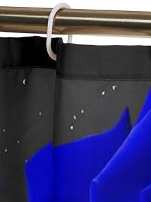 1 件涤纶玫瑰图案防水隔热家用浴室浴帘或 1.3 厘米厚防滑浴室垫家居浴室装饰浴室地毯地毯户外地毯门垫夏季 - 藍色 - 查看 6